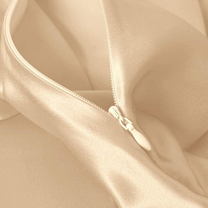 THXSILK Silk Pillowcase 22 Momme Pure Mulberry Silk Pillowcases with Hidden Zipper Soft Breathable Pillow Cover for Hair and Skin Standard, Champagne - Image 5